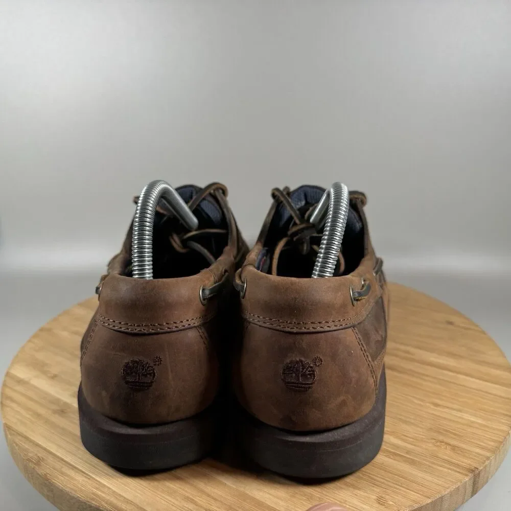 S Timberland Men's‎ Sz 8.5 M BROWN Loafers Boat Slip On Shoes